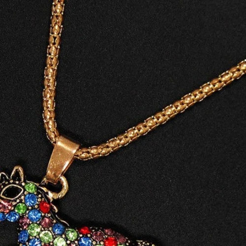 New Horse Pony‎ Crystal Rhinestone Pendant Necklace